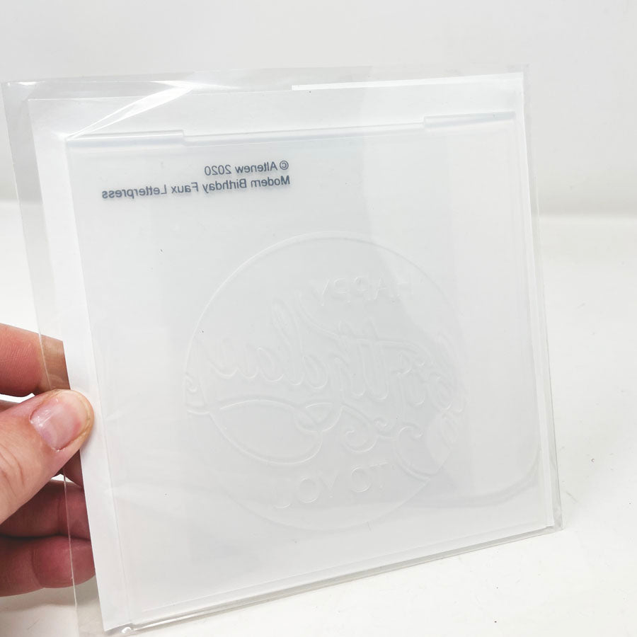 Happy Birthday Faux Letterpress - Altenew Embossing Folder