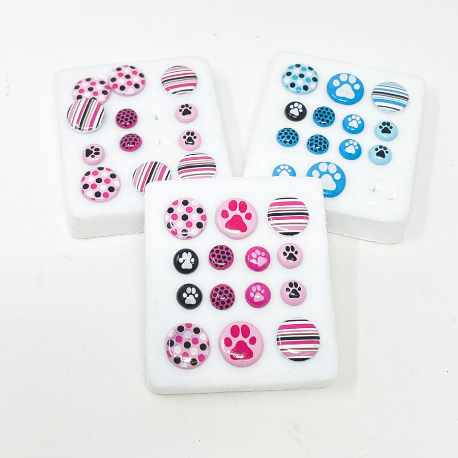 Dog Theme Pink & Blue Brads