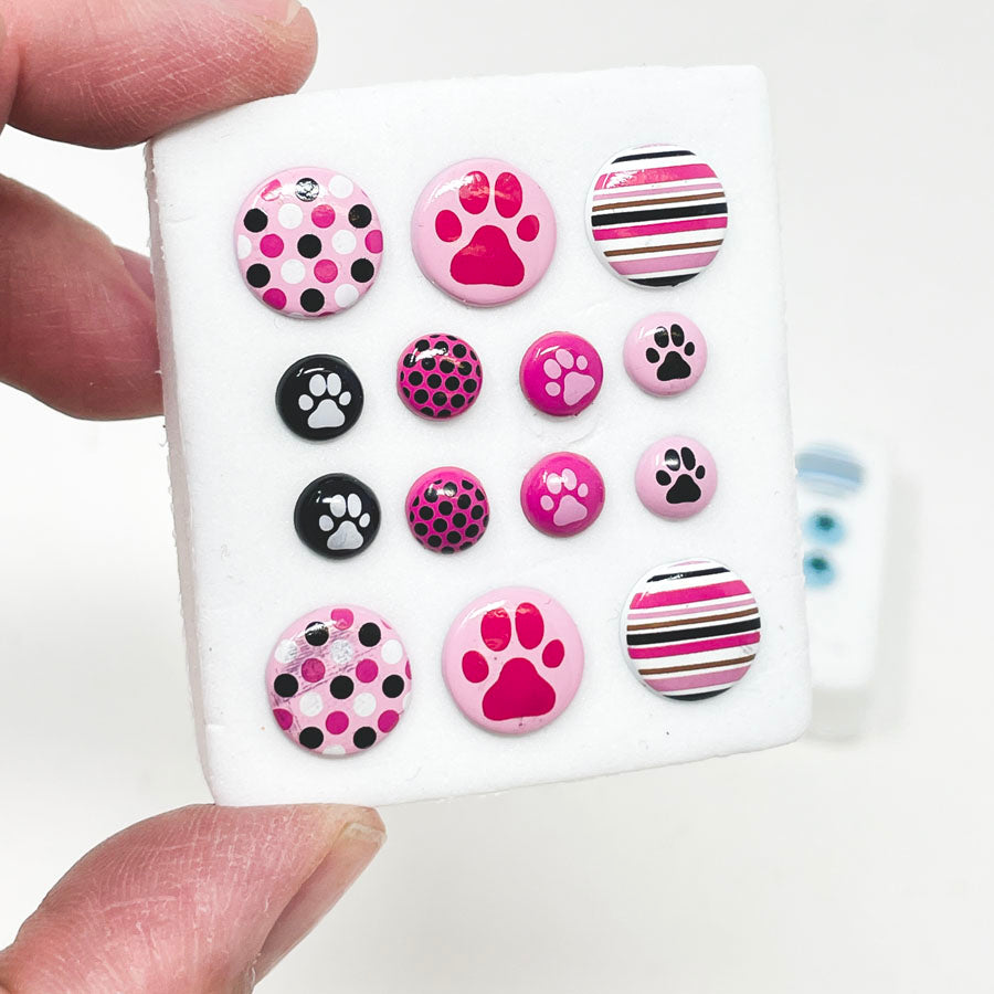 Dog Theme Pink & Blue Brads