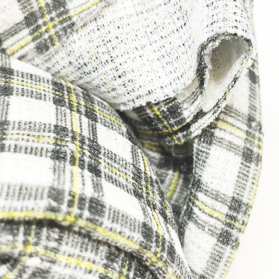 1 Yd - Black/Yellow Plaid Poly Blend Fabric
