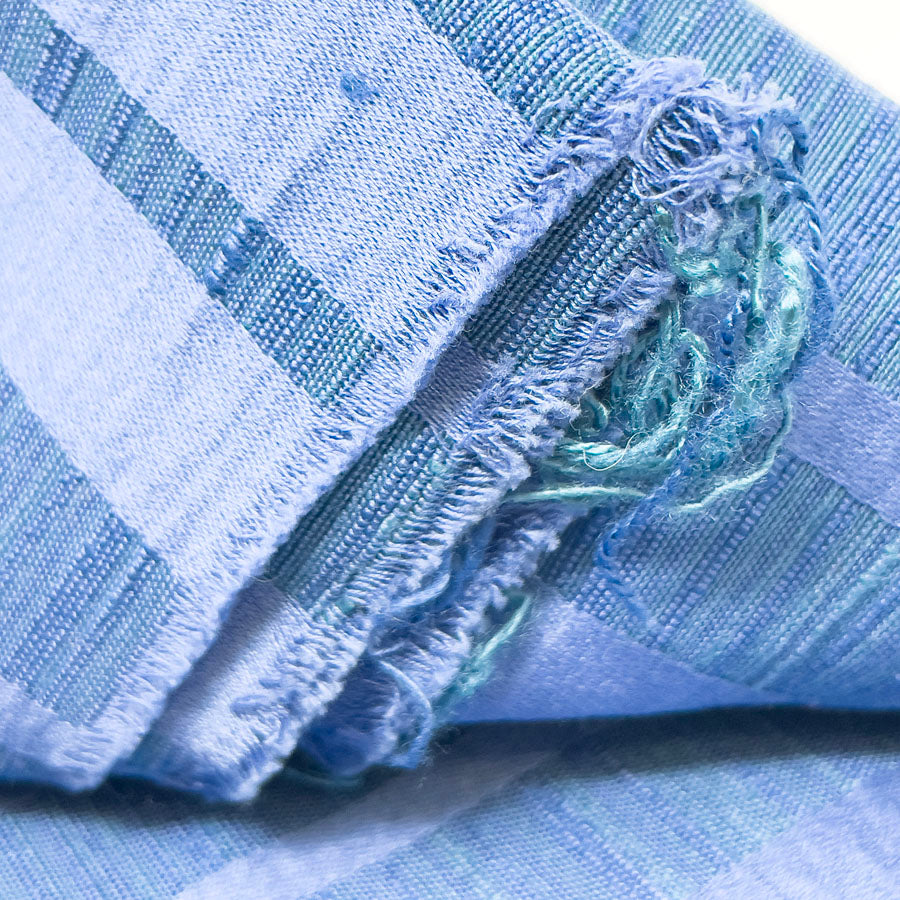 1 Yd - Blue Thick Poly Blend Formal Fabric