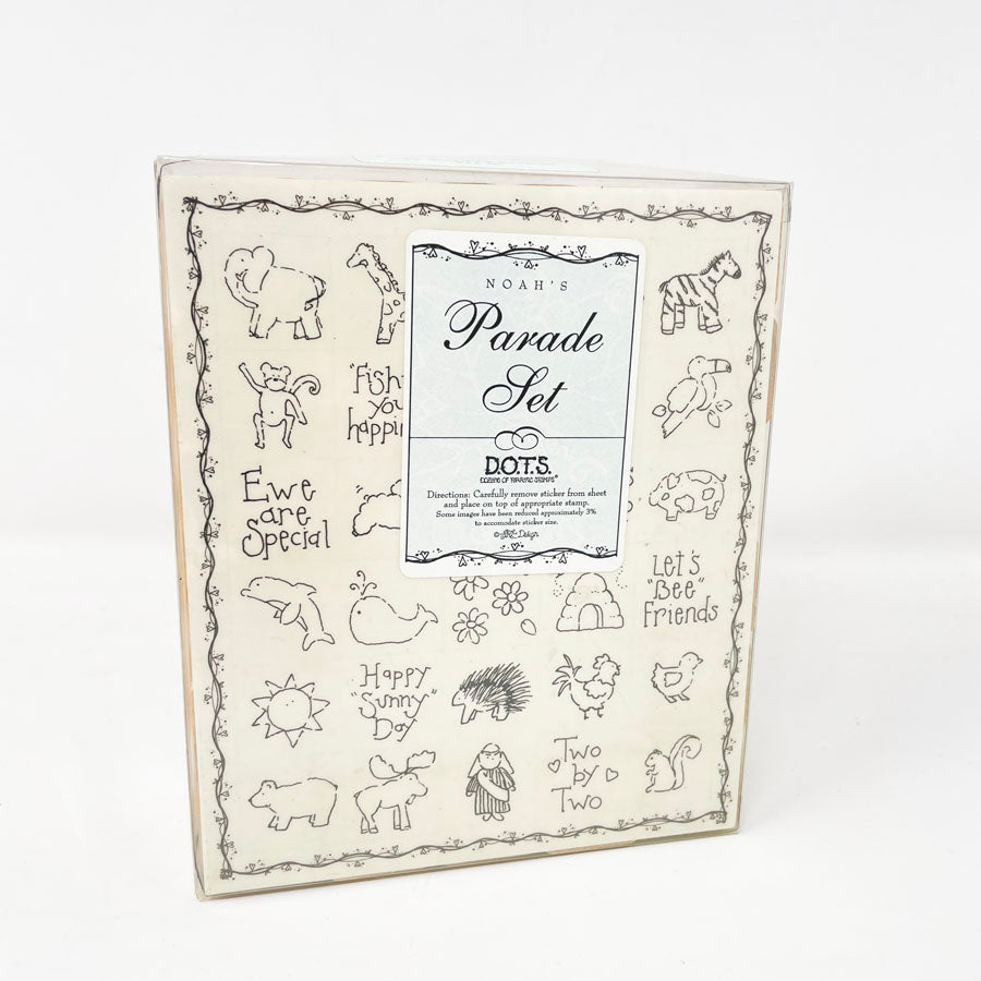 Noah's Parade Set Dots Wood Rubber Stamps