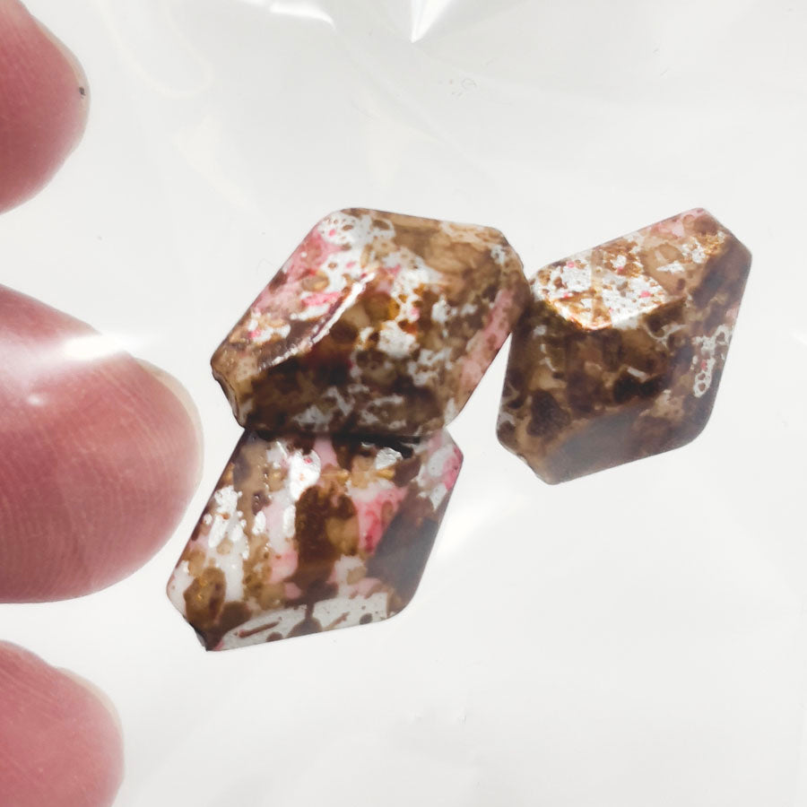 Splattered Silver Beads