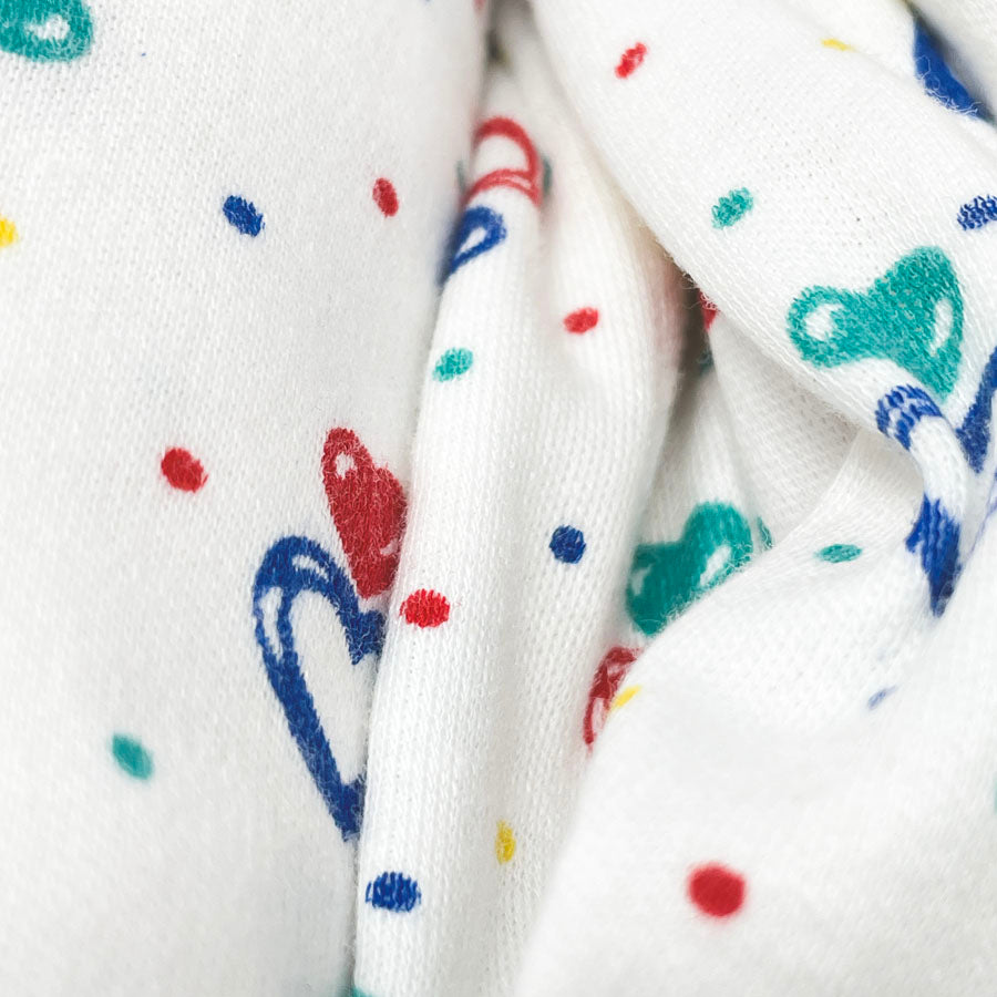 60" x 62" 90s Hearts Heavyweight Jersey Fabric