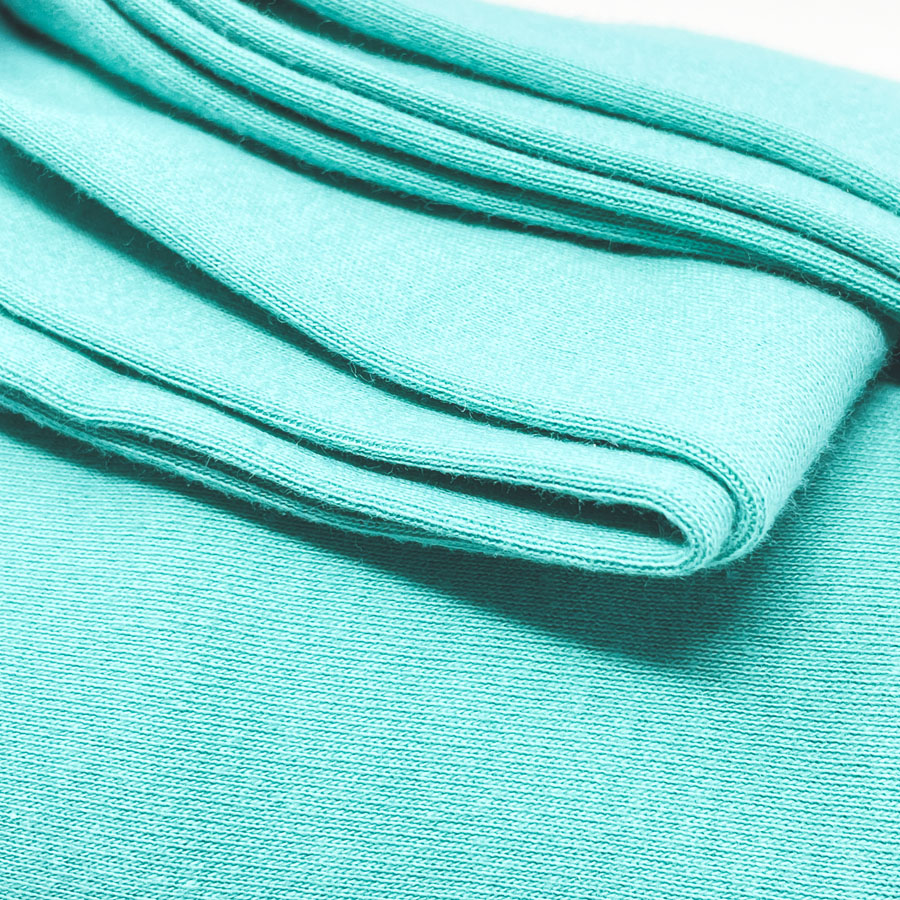 28" Diameter x 108" L Tubular of Aqua Stretch Jersey Fabric