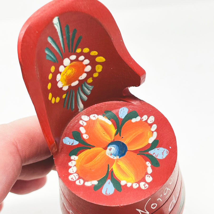 Miniature Norway Kubbestol Doll Chair with Rosemaling