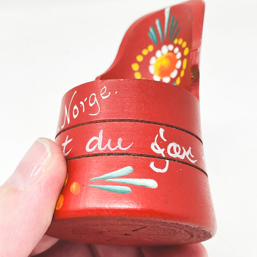 Miniature Norway Kubbestol Doll Chair with Rosemaling