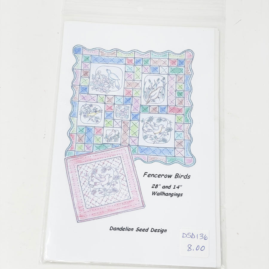 Dandelion Seed Designs Fencerow Birds Quilt Pattern