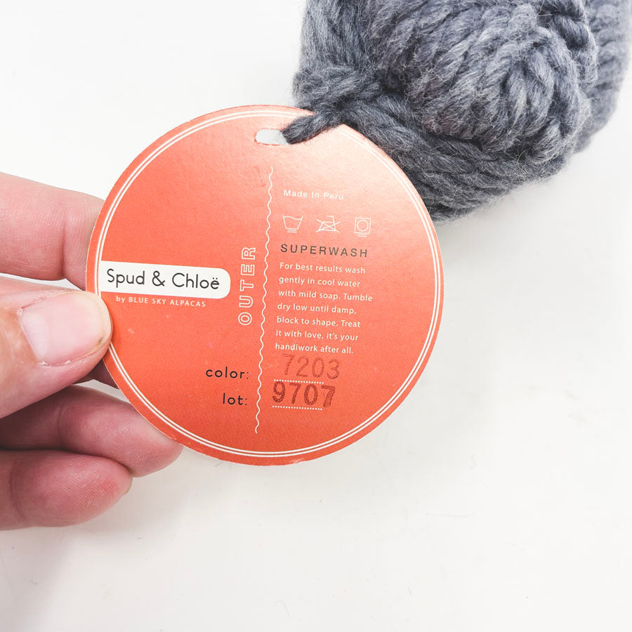 Spud & Chloe Outer Super Bulky Yarn - Gray 7203