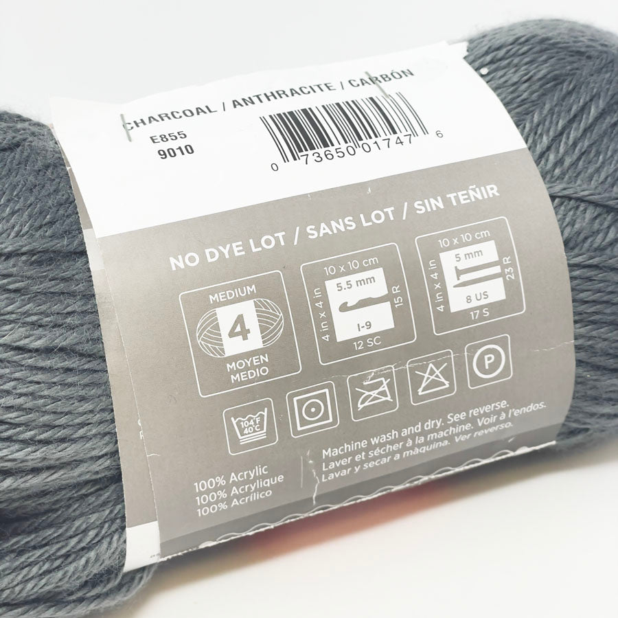 Red Heart Soft Essentials Yarn - Charcoal