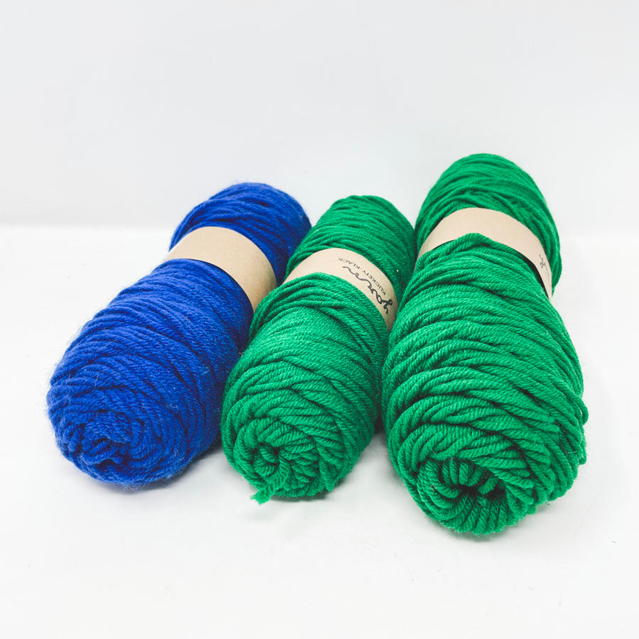 Green & Blue Acrylic Yarn Skein Remnants
