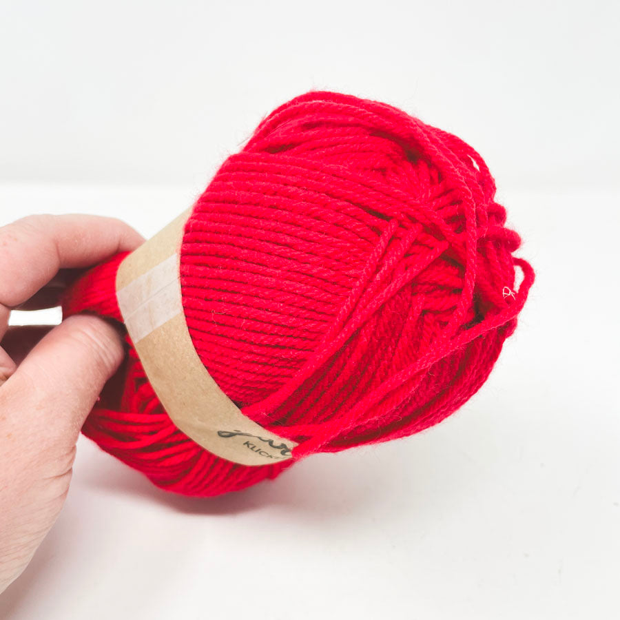 Red Acrylic Yarn Remnant
