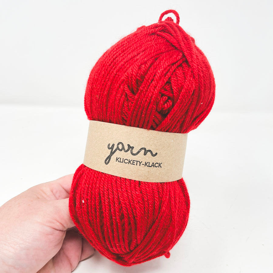 Shiny Red Acrylic Yarn Remnant (1)