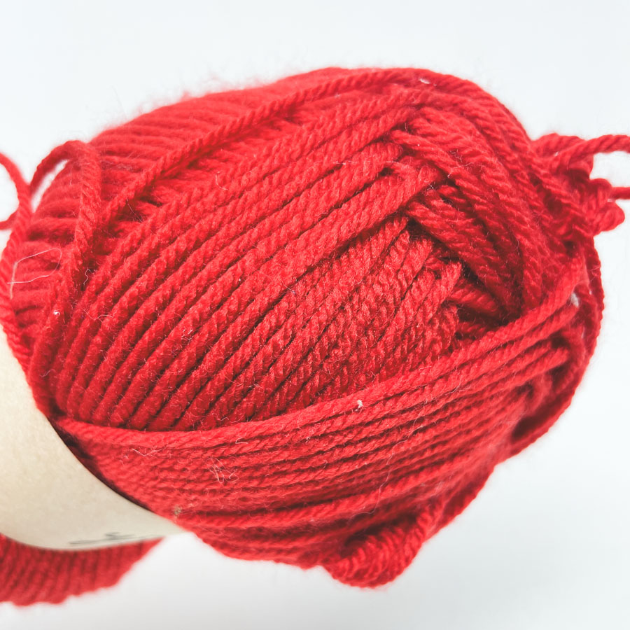 Shiny Red Acrylic Yarn Remnant (1)