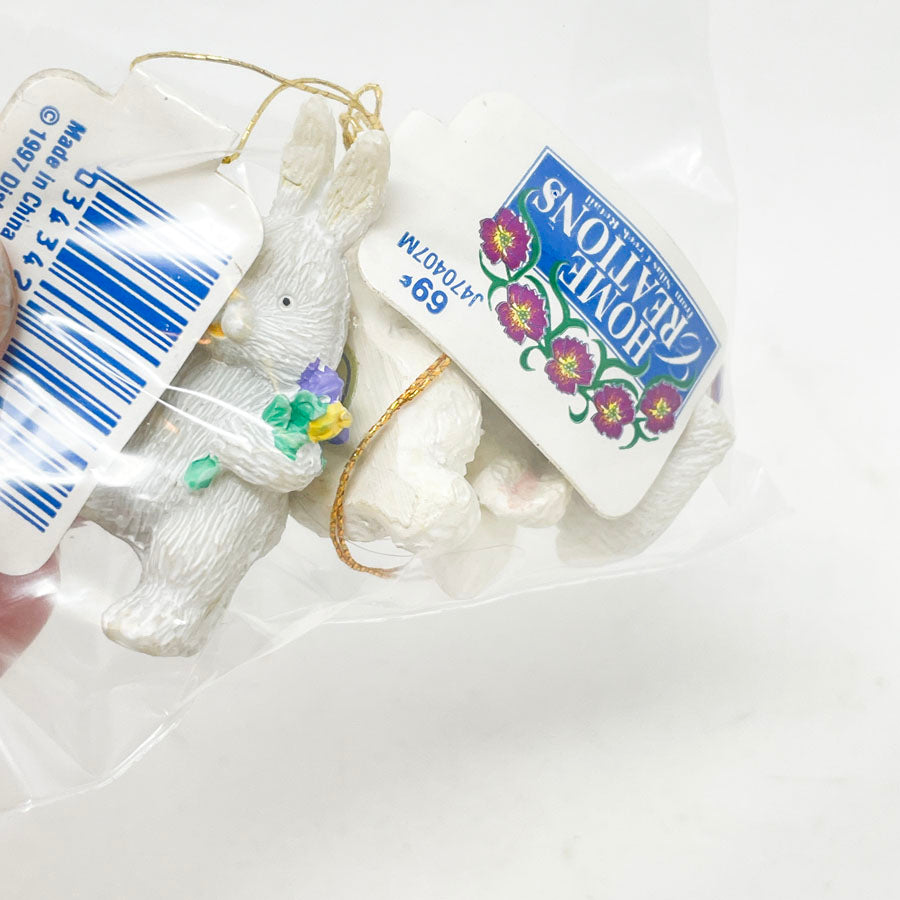 Bundle 3: Three Easter Bunny Miniature Ornaments