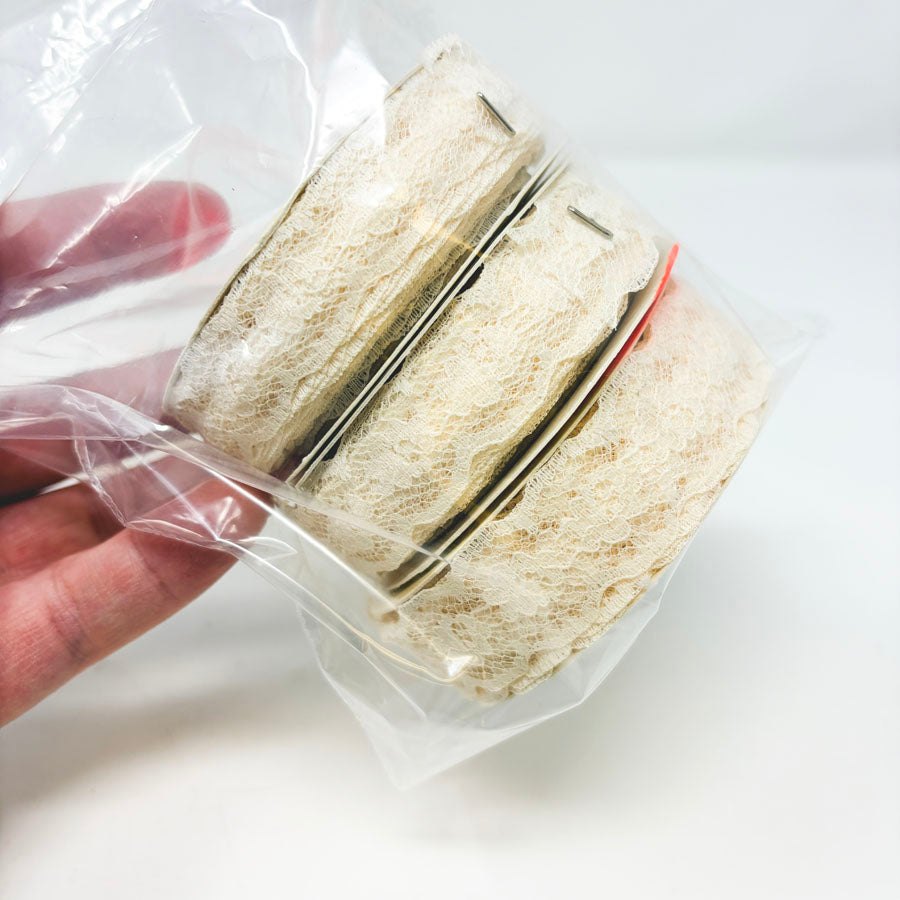 Bundle of Cream Lace Trim Rolls (3)
