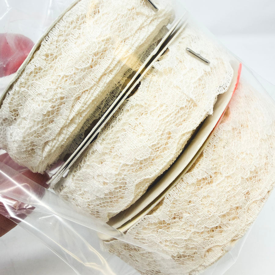 Bundle of Cream Lace Trim Rolls (3)