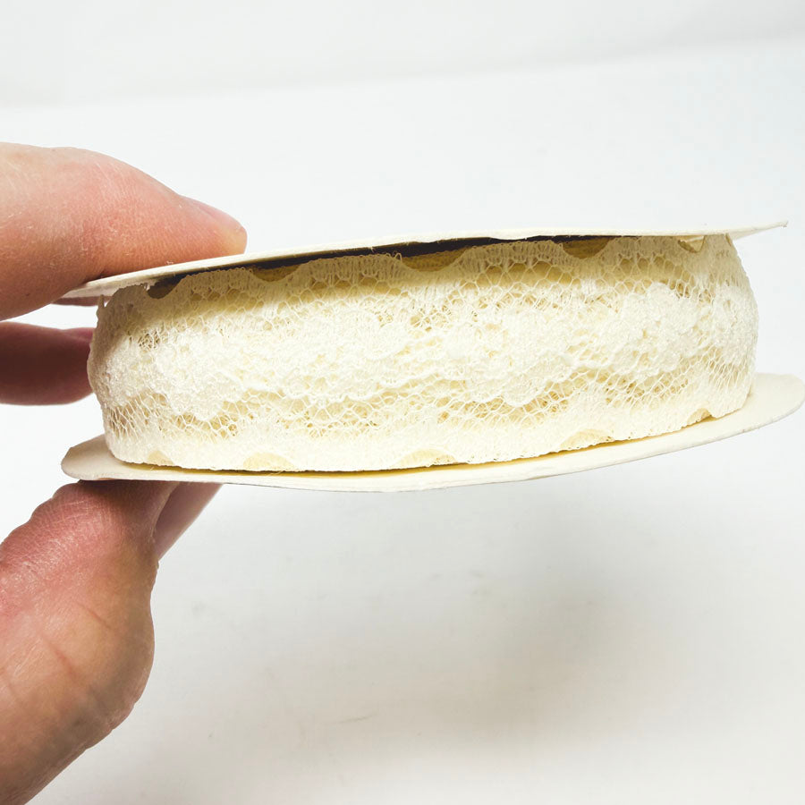 Spool of Scalloped Cream Lace Trim