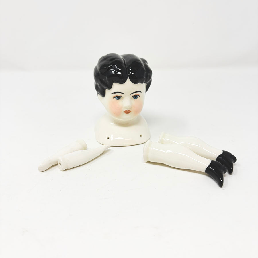 Reproduction Doll Head, Hands, Legs Set