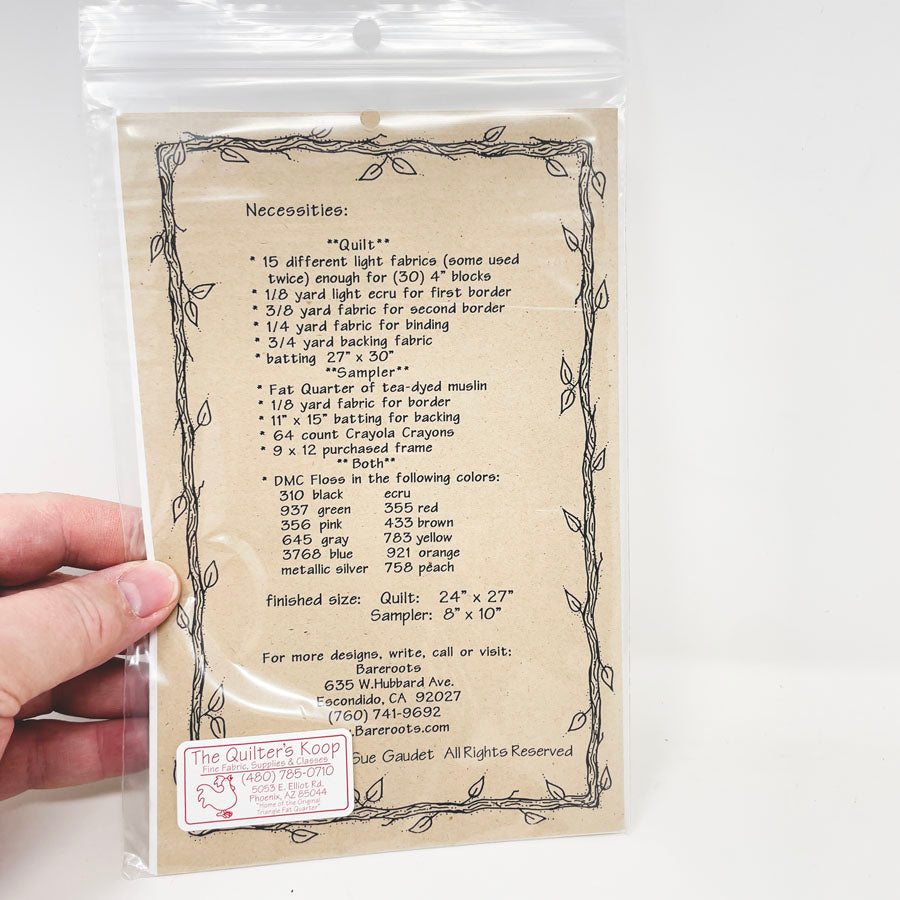 Bareroots Alphabet Quilt & Sampler Pattern