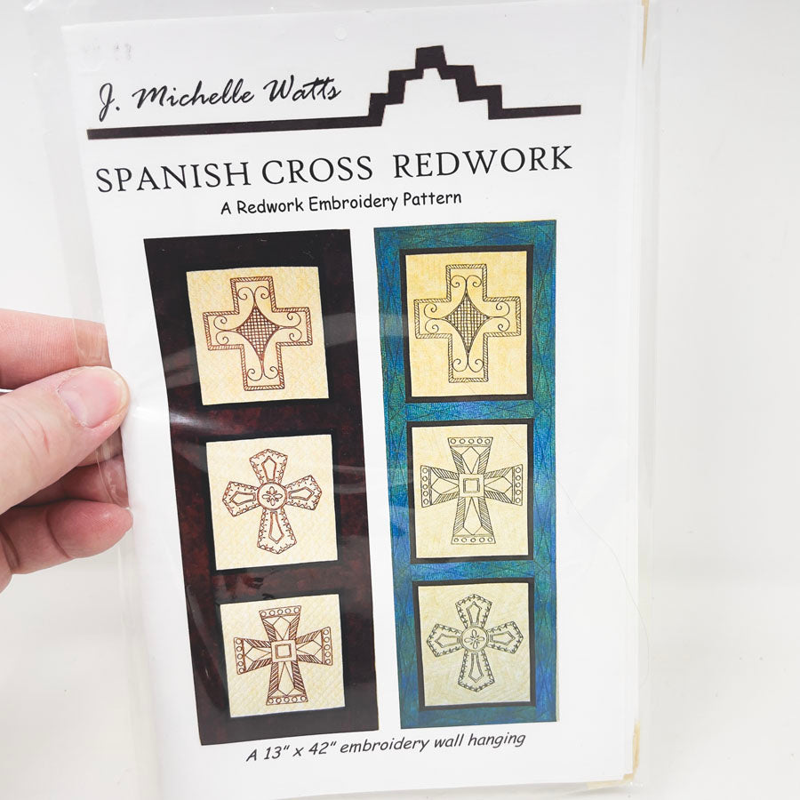 Spanish Cross Redwork Embroidery & Quilt Pattern