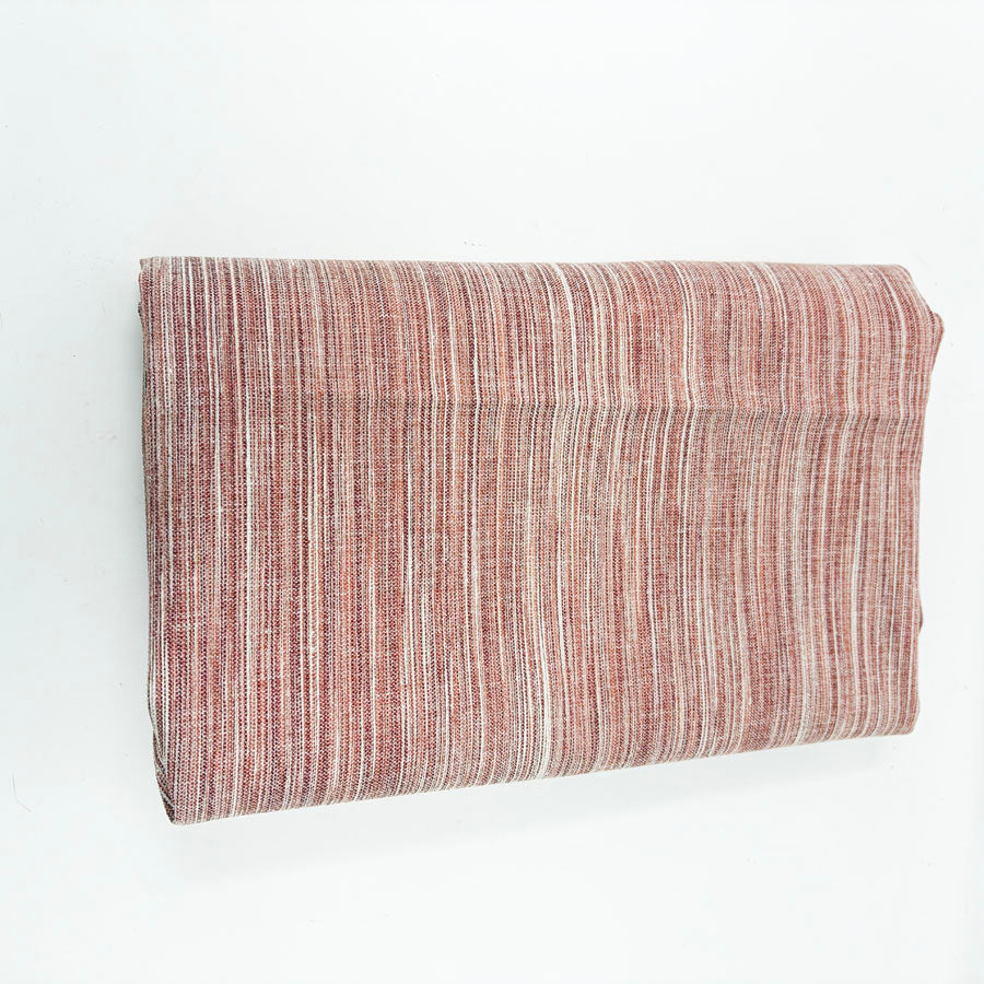 Red/Coral/Cream Woven Upholstery Fabric