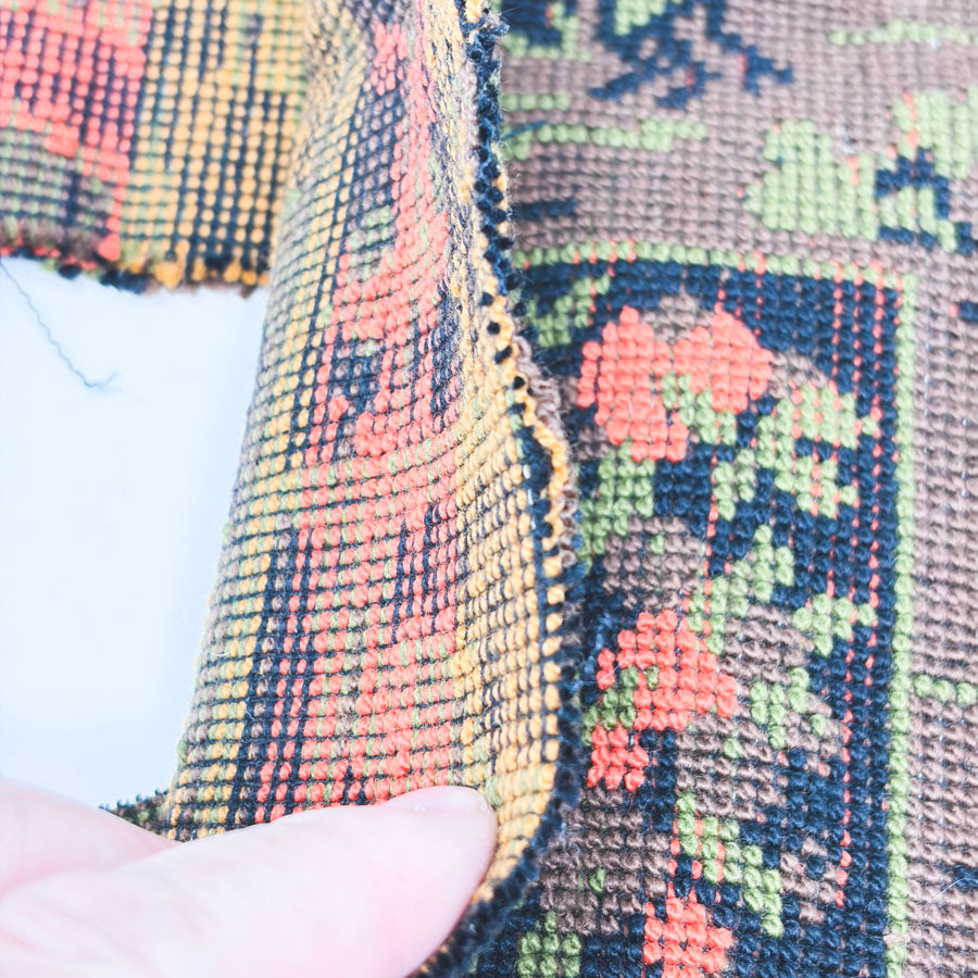 41" x 32" Vintage Carpet Bag/Tapesty Fabric Remnant