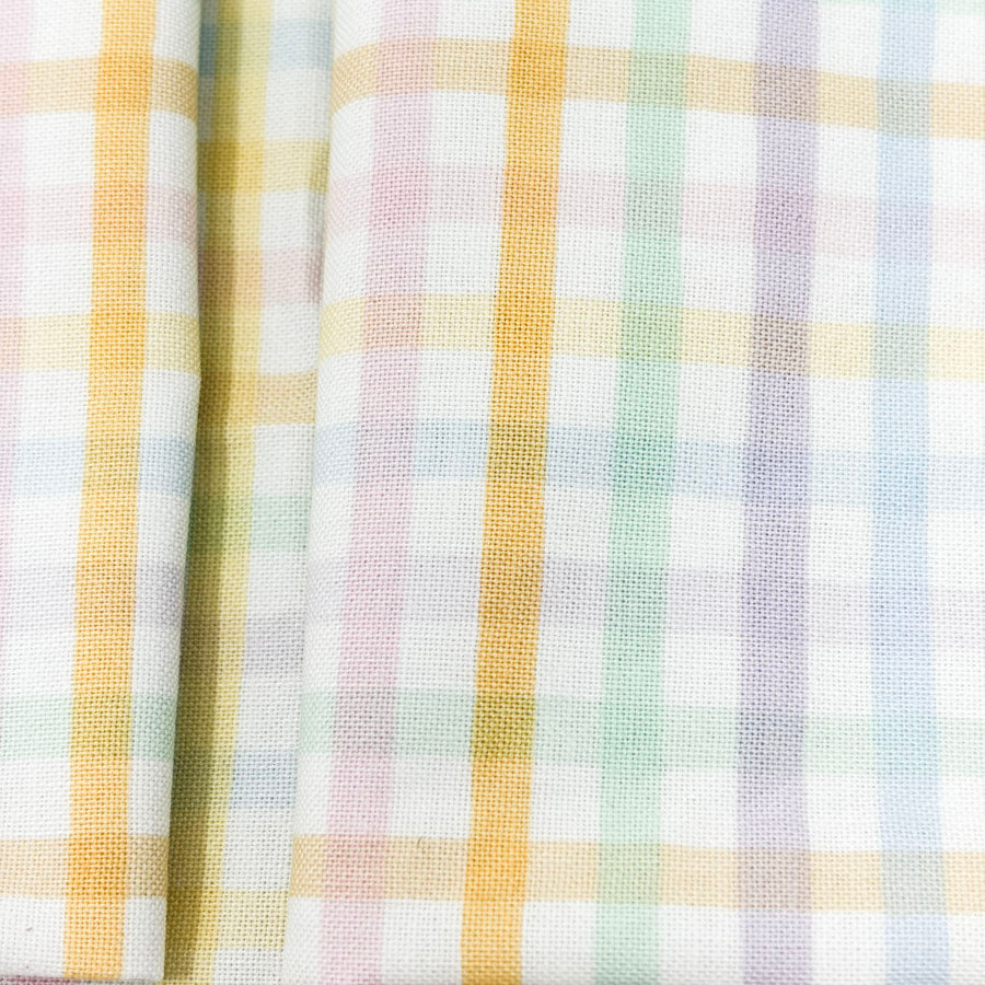 25" x 41" Pastel Checked Fabric Remnant