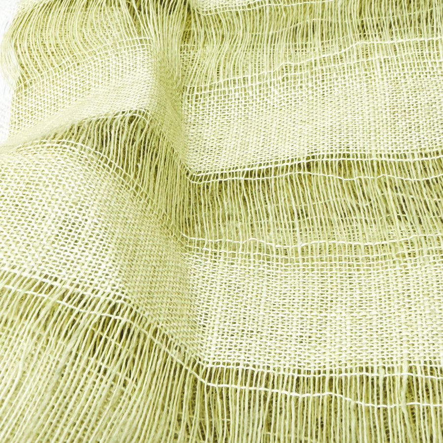 45" x 39" Yellow Green Openweave Natural Fiber Fabric