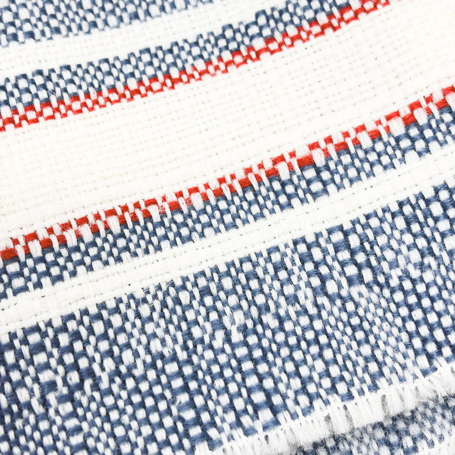 Blue and Red Woven Fabric Remnant