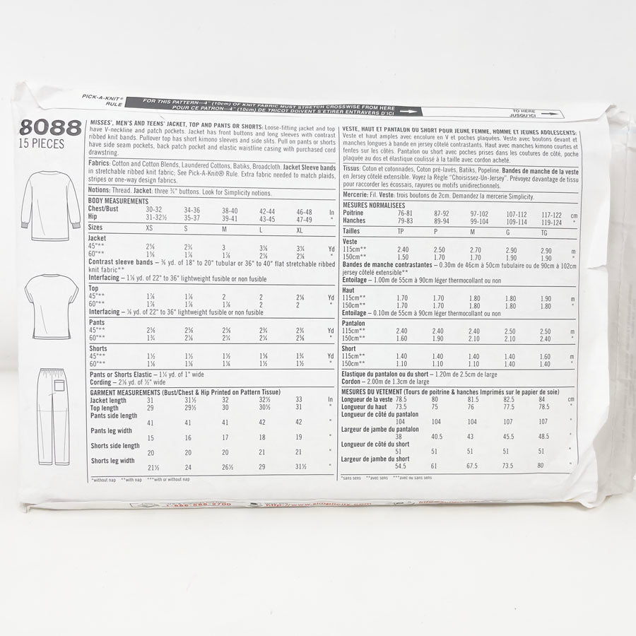 8080 Scrubs Pattern (L-XL) - Simplicity - 1998