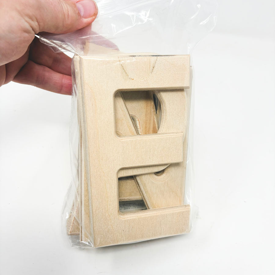 Large Unfinished Wood Alphabet Variety Bundle