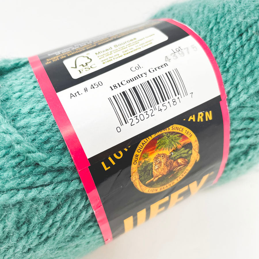 Lion Brand Jiffy Acrylic Yarn - Country Green