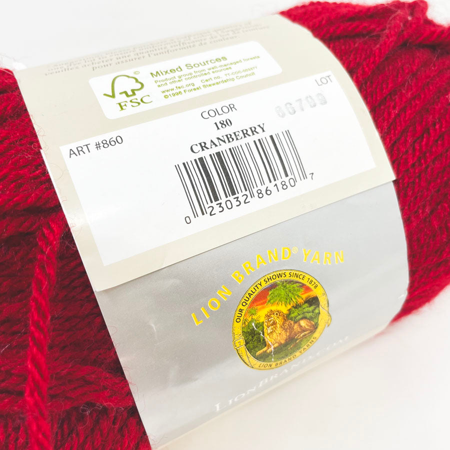 Lion Brand Vanna's Choice Acrylic Yarn - Cranberry