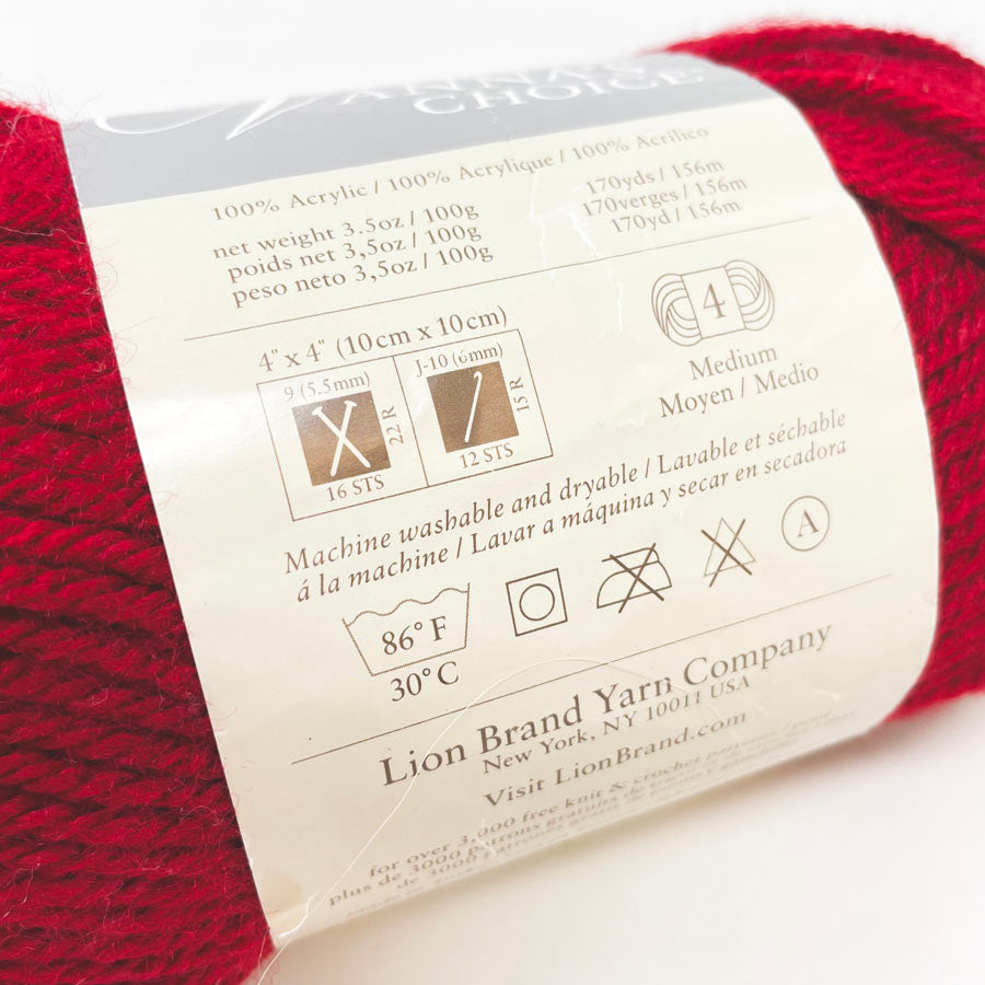 Lion Brand Vanna's Choice Acrylic Yarn - Cranberry