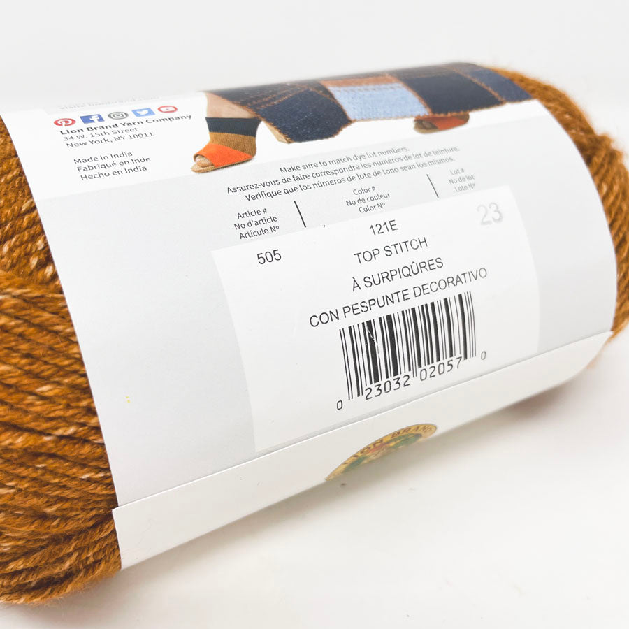 Lion Brand Jeans Colors Acrylic Yarn - Top Stitch