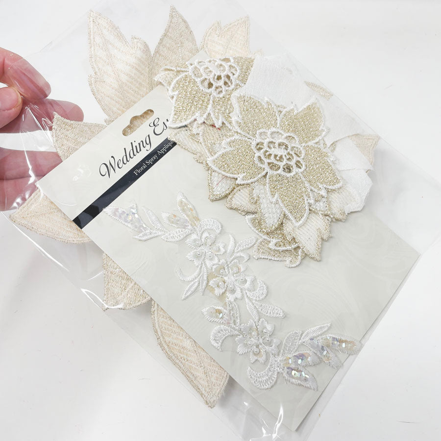 Gold and White Decorative Appliques