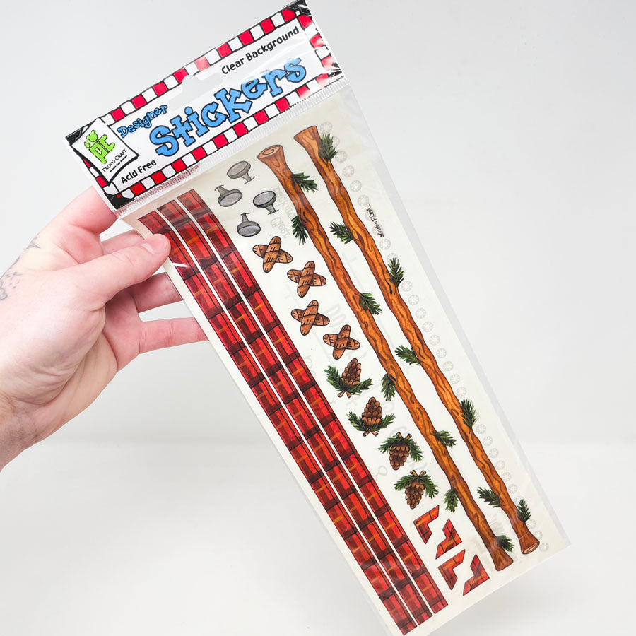 Provo Craft Designer Stickers Clear Background - Pine Borders and Corners