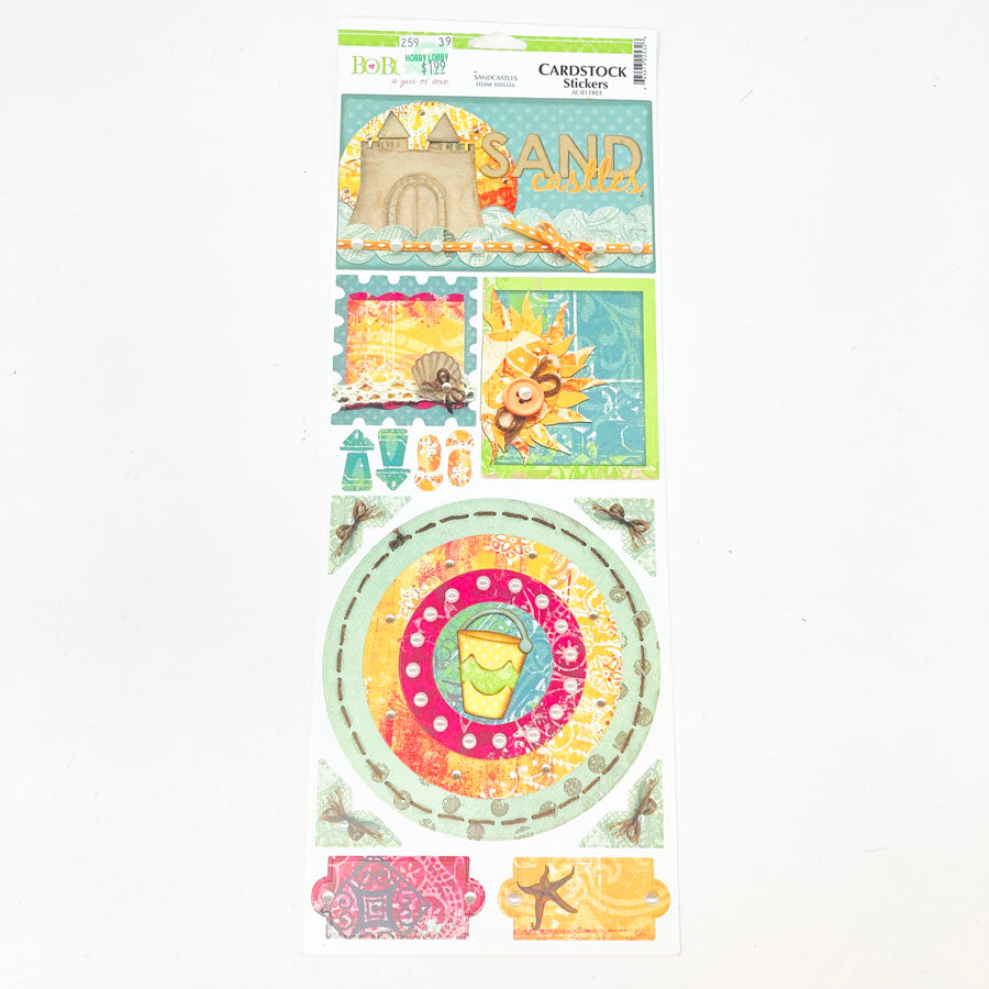 BoBunny Sandcastle Cardstock Stickers