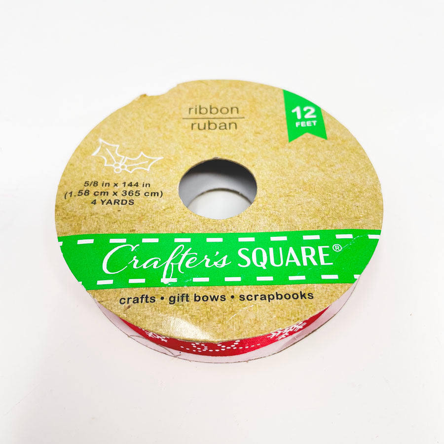 Crafter's Square Snowflake Swirl Red 5/8in Ribbon