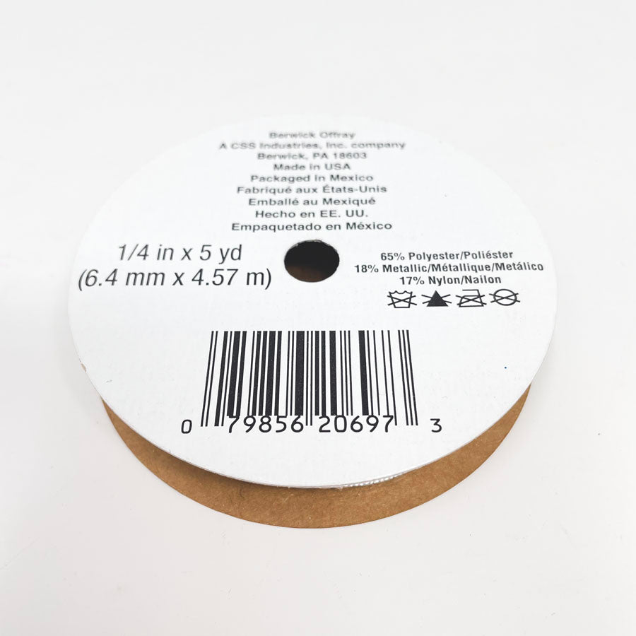 Offray Galena Metallic Silver 1/4in Ribbon