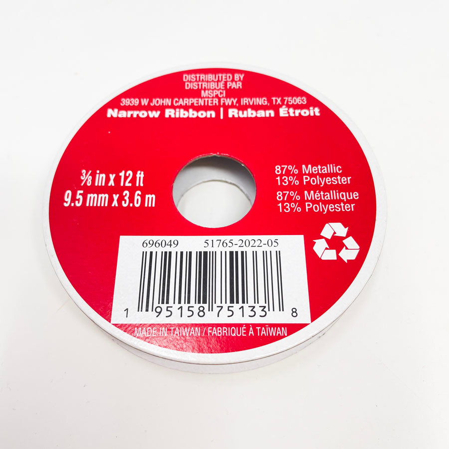 Celebrate It Silver Metallic 3/8in Ribbon