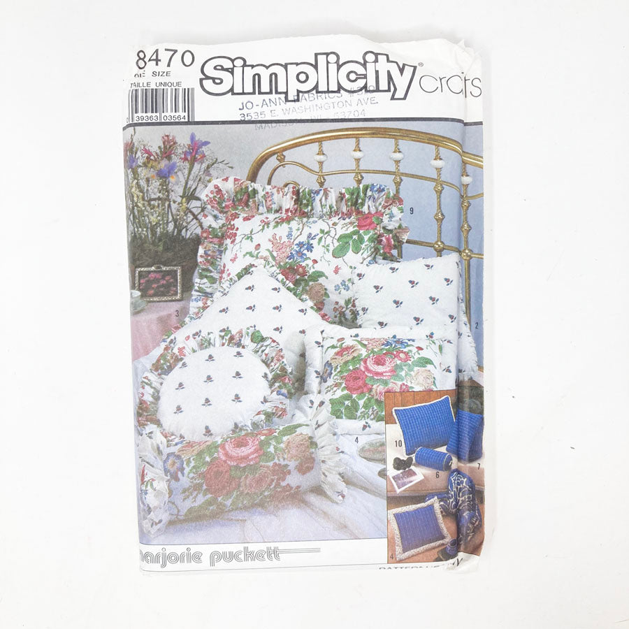 Simplicity 8470 Sewing Pattern - Pillows - 1987