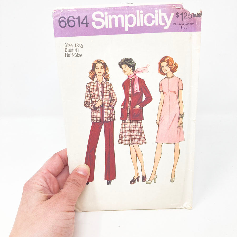 Simplicity 6614 Sewing Pattern - Outfit (18-1/2) - 1974