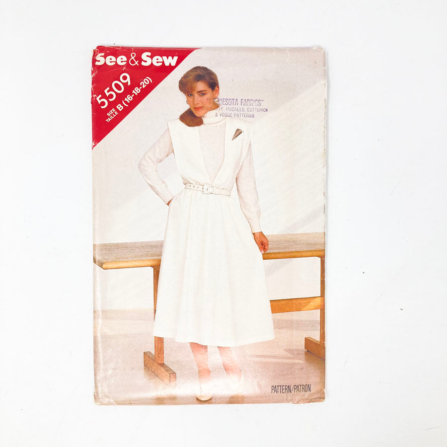 See & Sew Butterick 5509 Sewing Pattern - Dress (16-20) - 1986