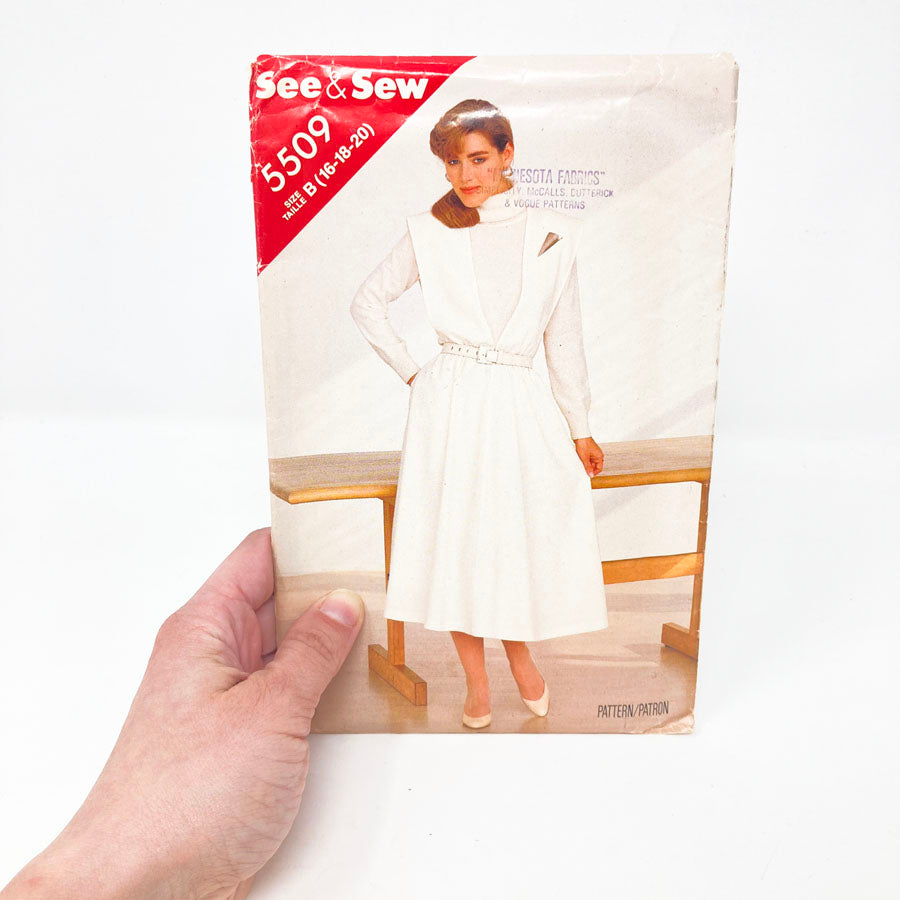 See & Sew Butterick 5509 Sewing Pattern - Dress (16-20) - 1986