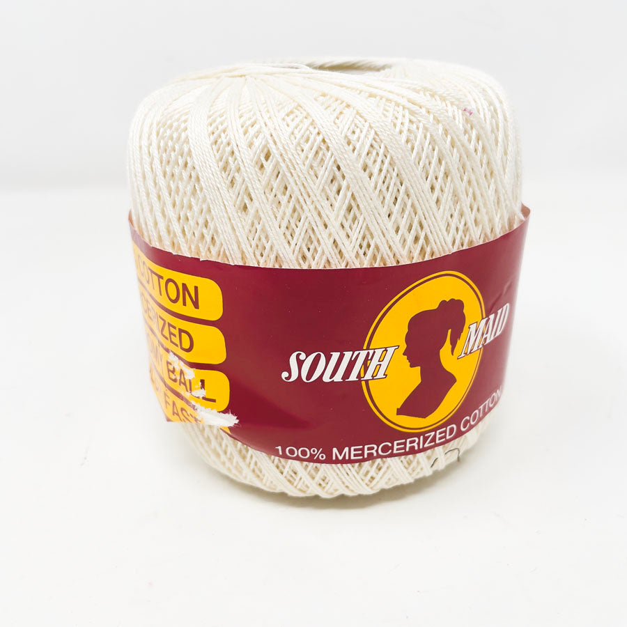 South Maid Mercerized Cotton Thread - White