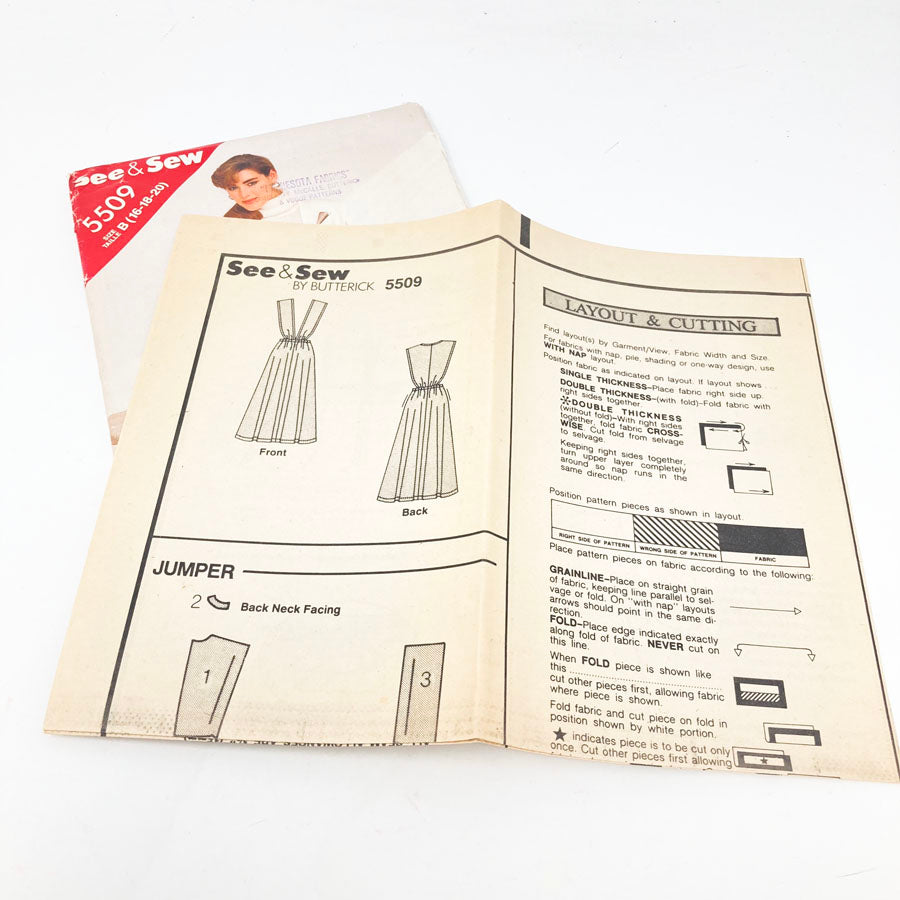 See & Sew Butterick 5509 Sewing Pattern - Dress (16-20) - 1986