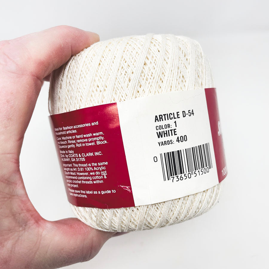 South Maid Mercerized Cotton Thread - White