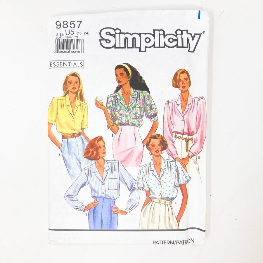 Simplicity 9857 Sewing Pattern - Top (16-24) - 1996
